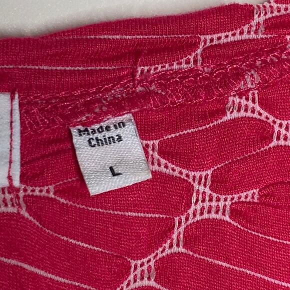 Habitat Clothes to Live In Womens Size Large Pink Top V Neck Textured Pocket - Picture 8 of 10